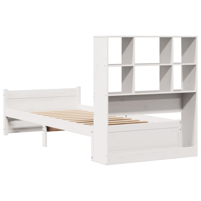vidaXL Letto Libreria senza Materasso Bianco 90x190 cm Massello Pino