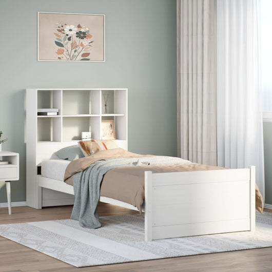 vidaXL Letto Libreria senza Materasso Bianco 90x190 cm Massello Pino