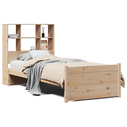 Letto Libreria senza Materasso-Struttura Letto con contenitore 90x200 cm Legno Massello Pino 422922