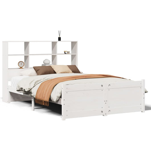 vidaXL Letto Libreria senza Materasso Bianco 160x200 cm Legno di Pino