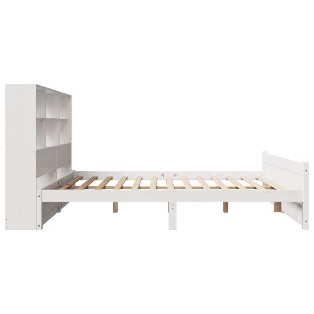 vidaXL Letto Libreria senza Materasso Bianco 160x200 cm Legno di Pino
