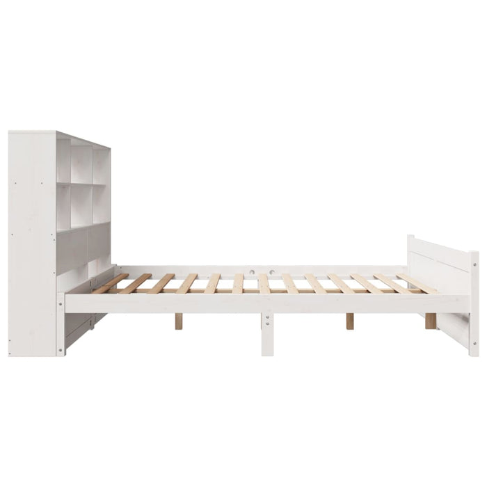 vidaXL Letto Libreria senza Materasso Bianco 160x200 cm Legno di Pino