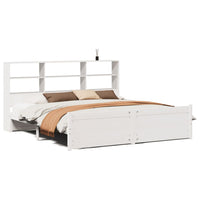 vidaXL Letto Libreria senza Materasso Bianco 200x200 cm Legno di Pino