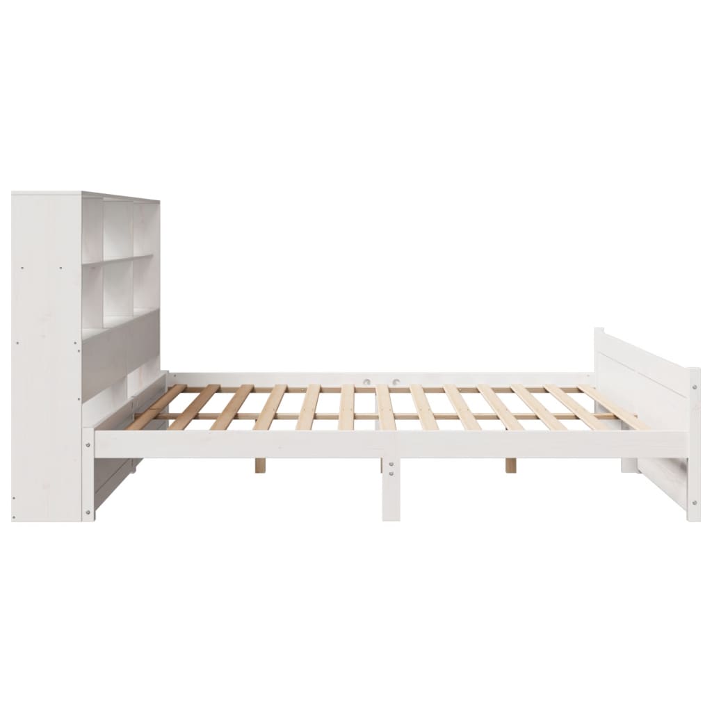 vidaXL Letto Libreria senza Materasso Bianco 200x200 cm Legno di Pino