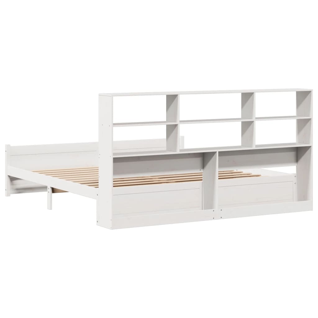 vidaXL Letto Libreria senza Materasso Bianco 200x200 cm Legno di Pino