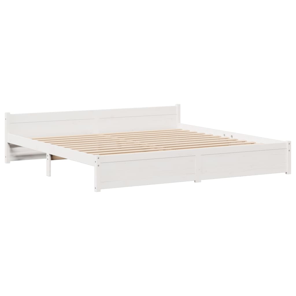 vidaXL Letto Libreria senza Materasso Bianco 200x200 cm Legno di Pino