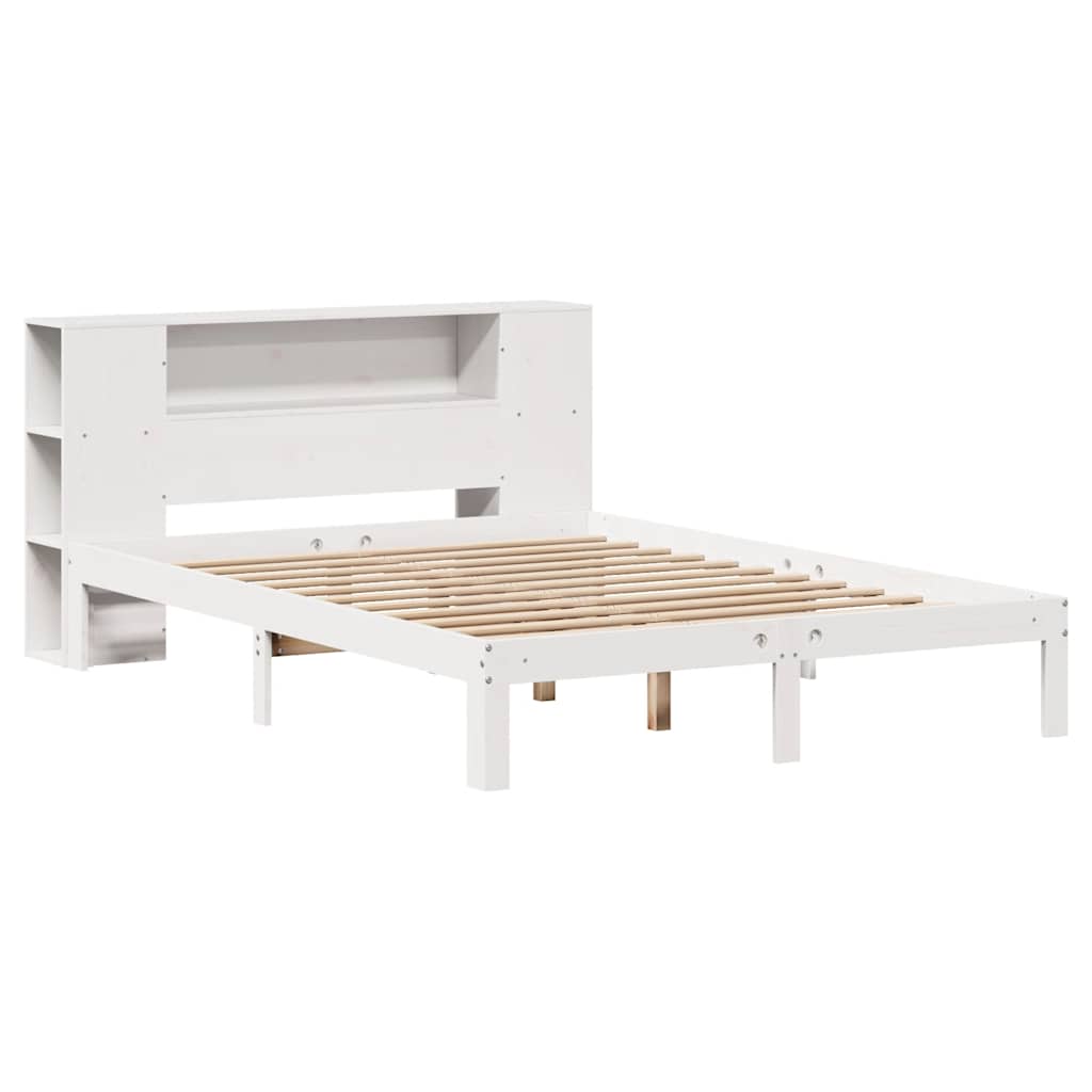 vidaXL Letto Libreria senza Materasso Bianco 135x190 cm Legno di Pino
