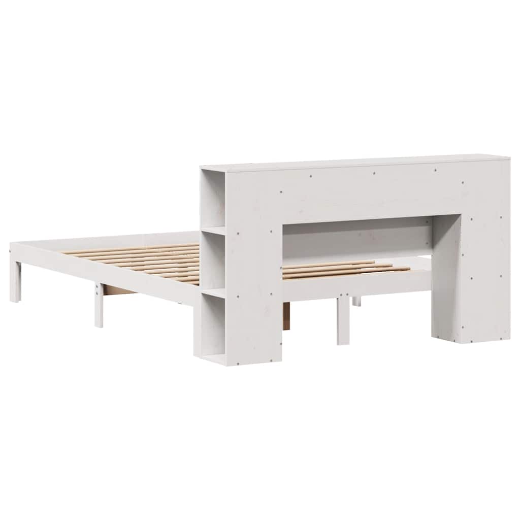 vidaXL Letto Libreria senza Materasso Bianco 135x190 cm Legno di Pino