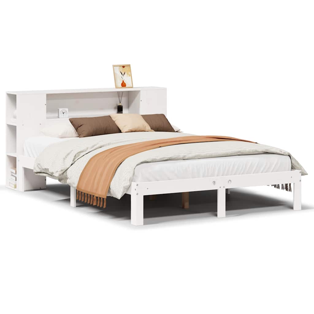 vidaXL Letto Libreria senza Materasso Bianco 140x190 cm Legno di Pino