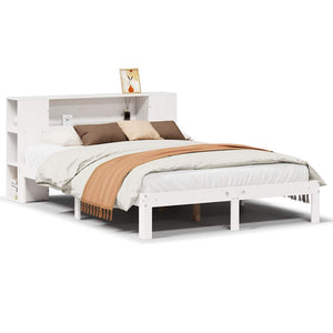 vidaXL Letto Libreria senza Materasso Bianco 140x190 cm Legno di Pino