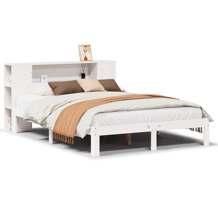 vidaXL Letto Libreria senza Materasso Bianco 140x190 cm Legno di Pino