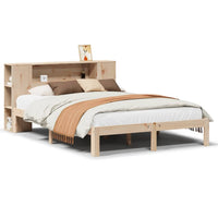 Letto Libreria senza Materasso-Struttura Letto con contenitore 160x200 cm in Legno di Pino 924658