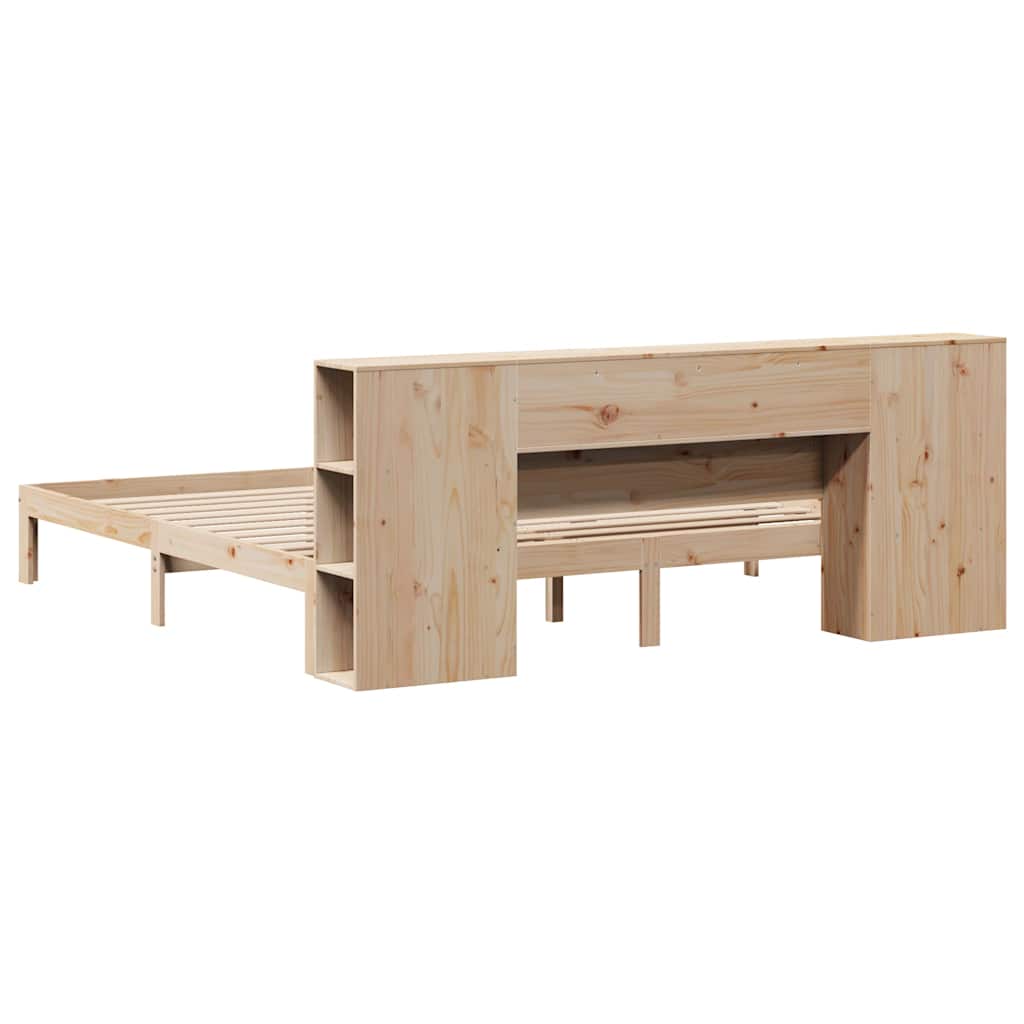 Letto Libreria senza Materasso-Struttura Letto con contenitore 180x200 cm in Legno di Pino 447638
