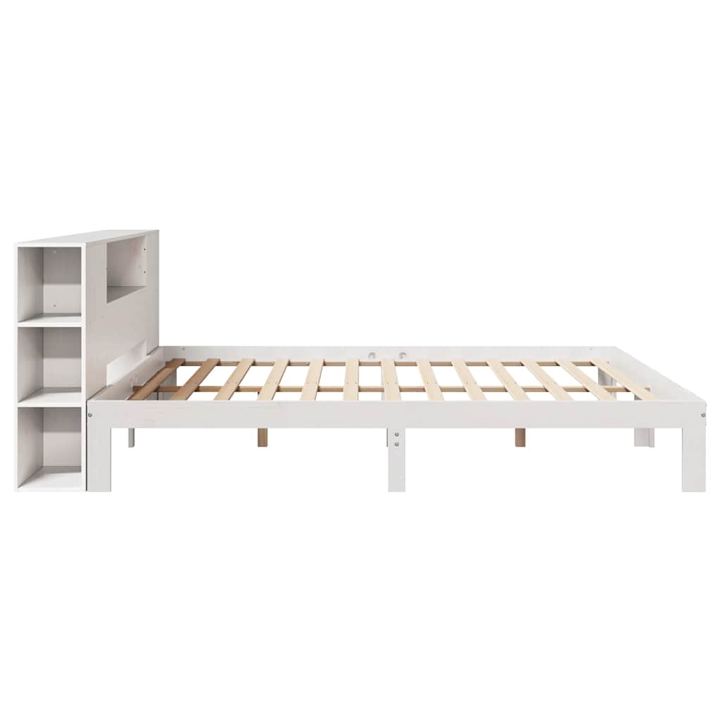 vidaXL Letto Libreria senza Materasso Bianco 200x200 cm Legno di Pino