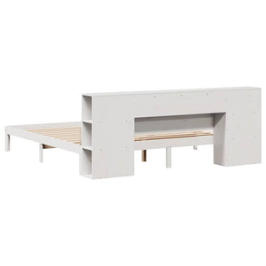 vidaXL Letto Libreria senza Materasso Bianco 200x200 cm Legno di Pino