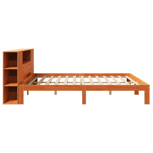 vidaXL Letto Libreria senza Materasso Marrone Cera 180x200 cm in Pino