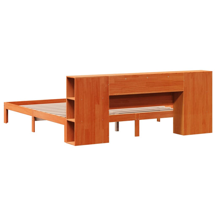 vidaXL Letto Libreria senza Materasso Marrone Cera 180x200 cm in Pino
