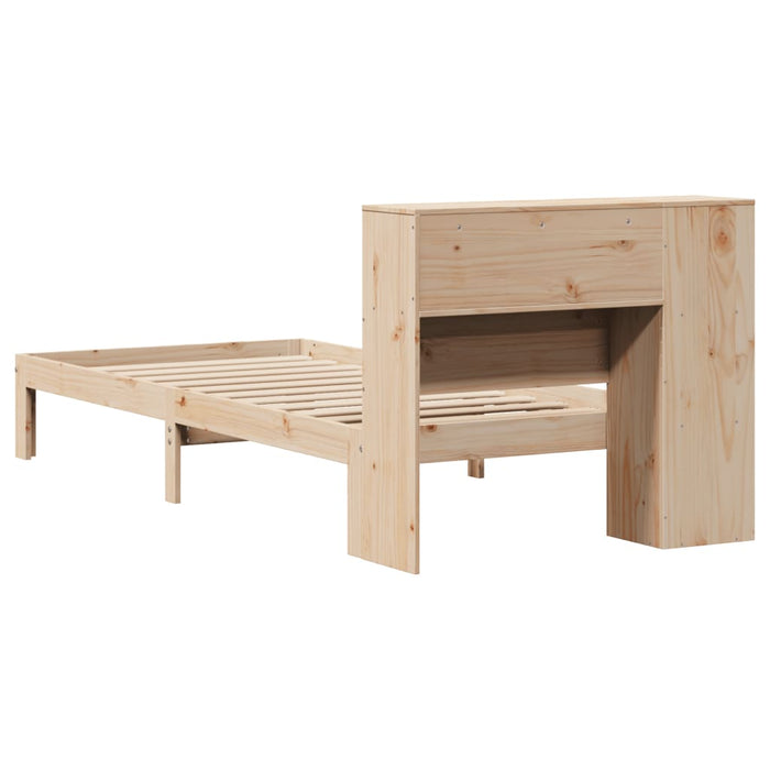 Letto Libreria senza Materasso-Struttura Letto con contenitore 90x190 cm Legno Massello Pino 741906
