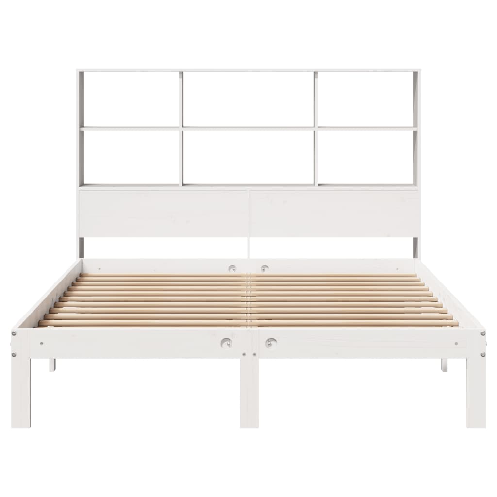 Letto Libreria senza Materasso Bianco 150x200 cm Legno di Pino 3322565