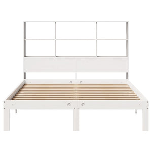 Letto Libreria senza Materasso Bianco 150x200 cm Legno di Pino 3322565