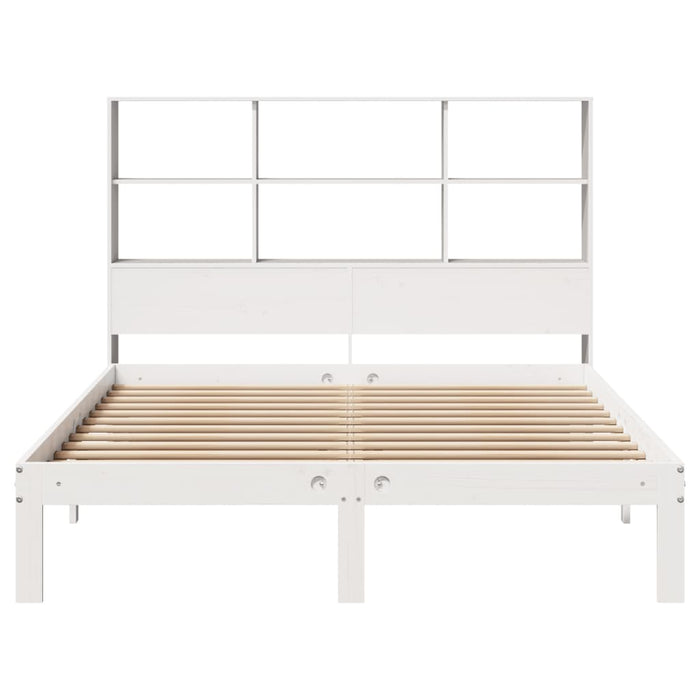 Letto Libreria senza Materasso Bianco 150x200 cm Legno di Pino 3322565