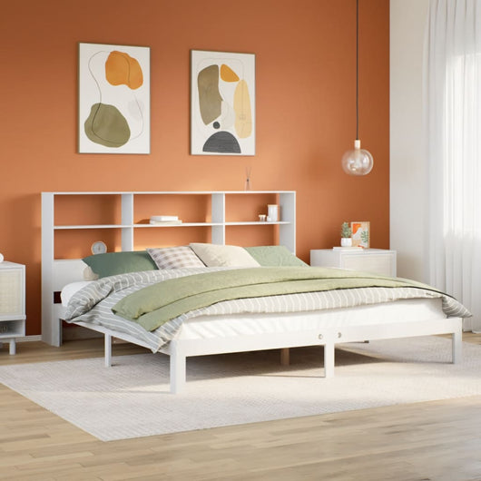 Giroletto con Libreria senza Materasso-Struttura Letto con contenitore 180x200 cm in Legno Pino 299585