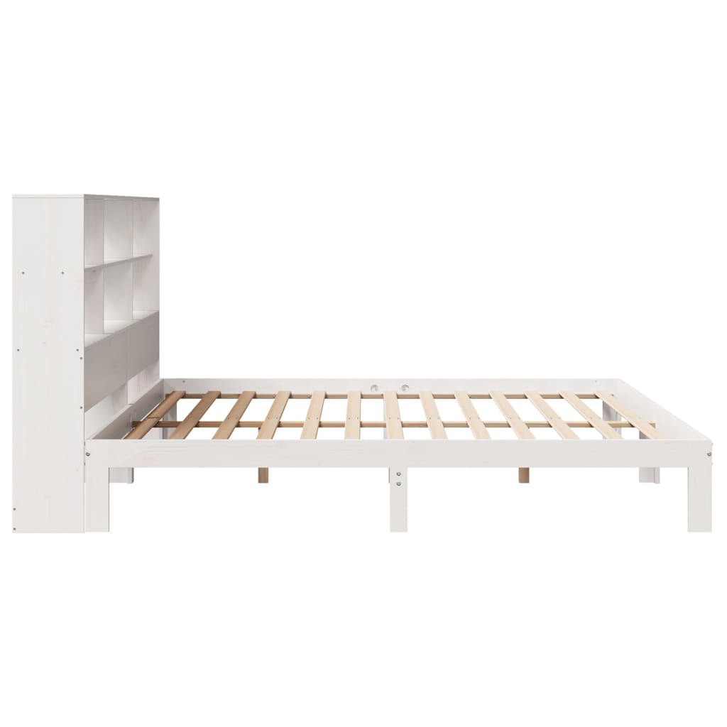 vidaXL Letto Libreria senza Materasso Bianco 200x200 cm Legno di Pino