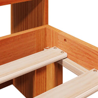 Letto Libreria senza Materasso Marrone Cera 140x200 cm in Pino 3322580