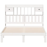 Letto Libreria senza Materasso Bianco 135x190 cm Legno di Pino 3322592