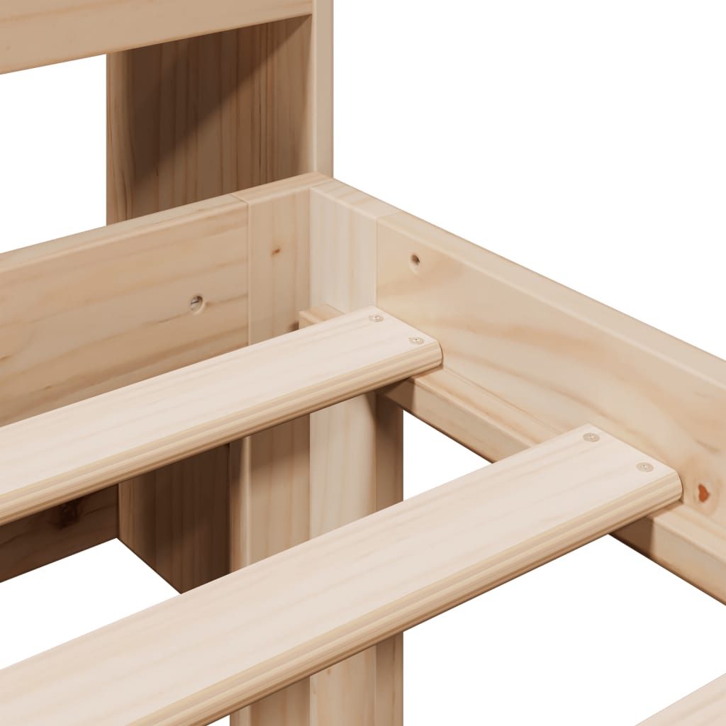 Letto Libreria senza Materasso-Struttura Letto con contenitore 100x200 cm in Legno di Pino 124139