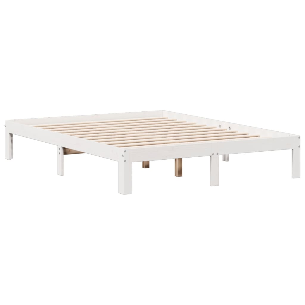 vidaXL Letto Libreria senza Materasso Bianco 140x200 cm Legno di Pino