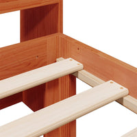 vidaXL Letto Libreria senza Materasso Marrone Cera 100x200 cm in Pino