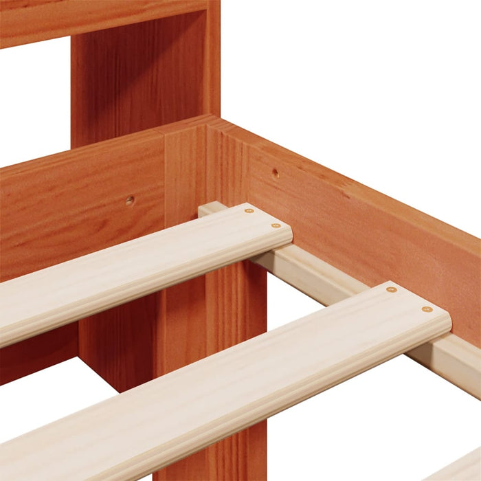 vidaXL Letto Libreria senza Materasso Marrone Cera 100x200 cm in Pino