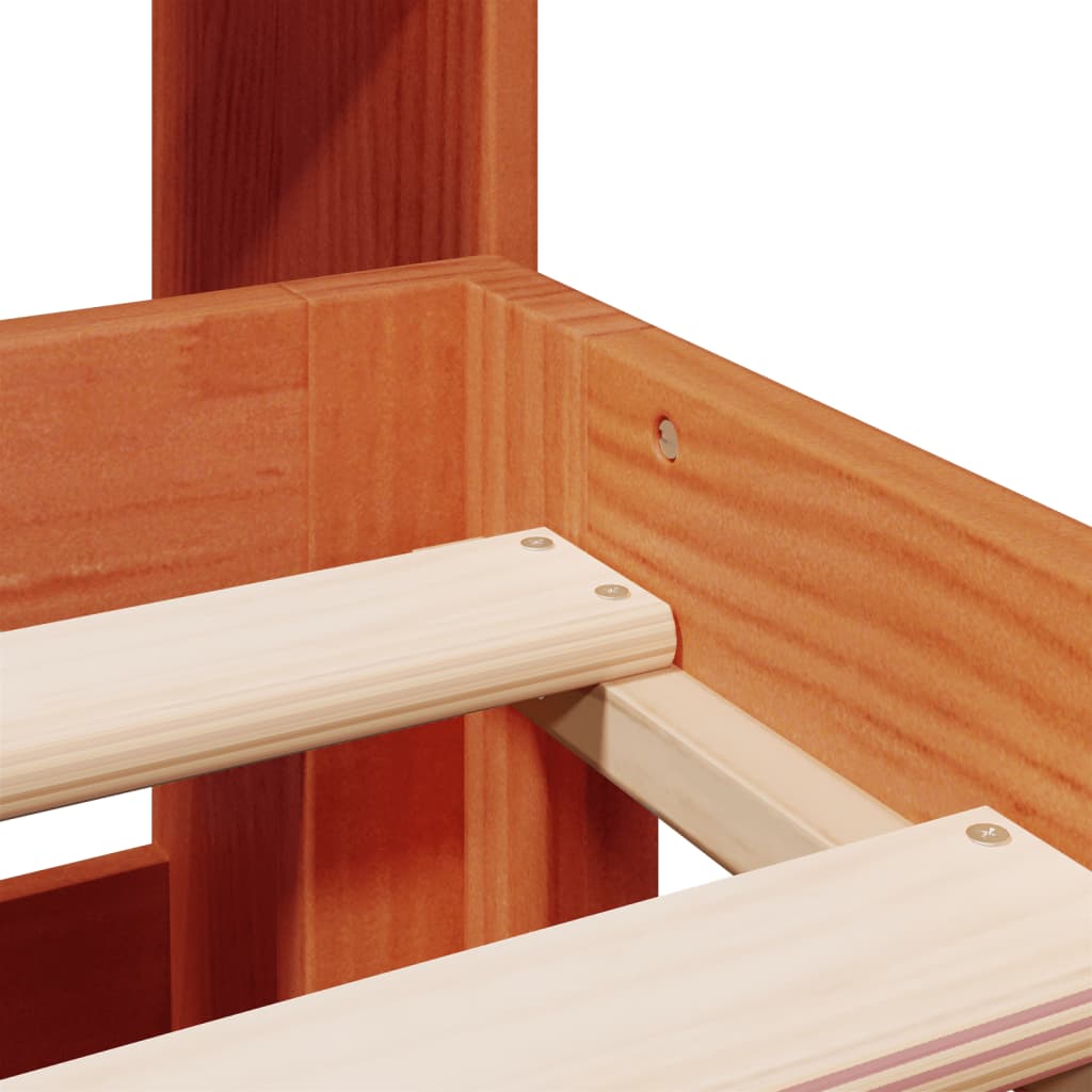 vidaXL Letto Libreria senza Materasso Marrone Cera 180x200 cm in Pino