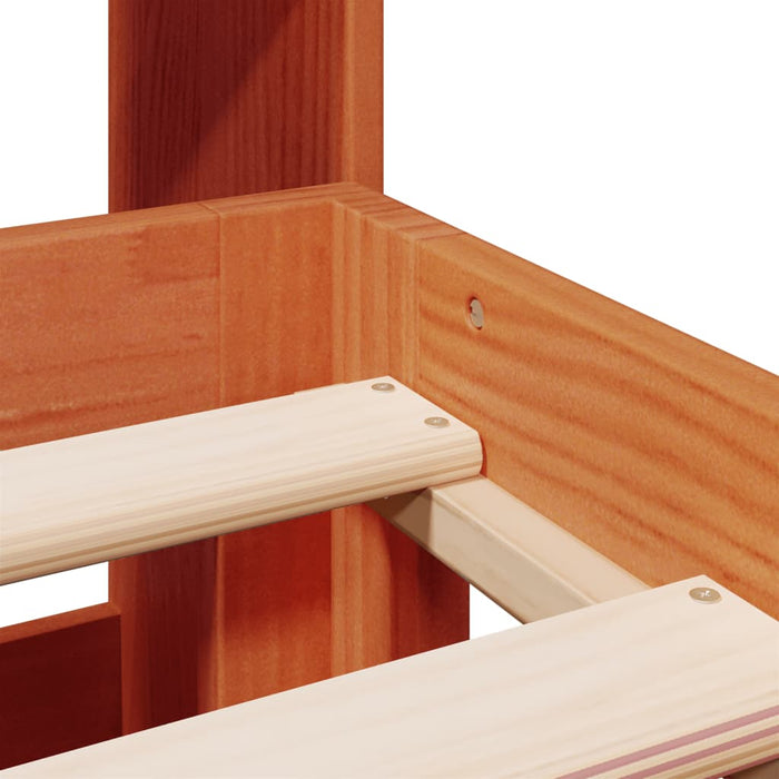 vidaXL Letto Libreria senza Materasso Marrone Cera 180x200 cm in Pino