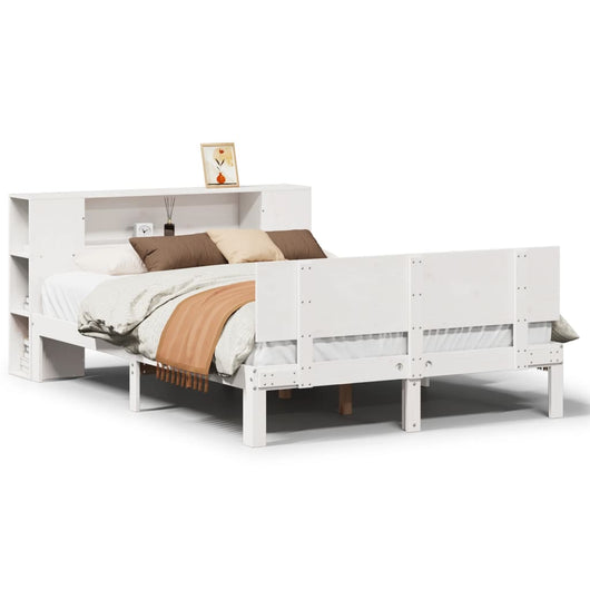 vidaXL Letto Libreria senza Materasso Bianco 135x190 cm Legno di Pino