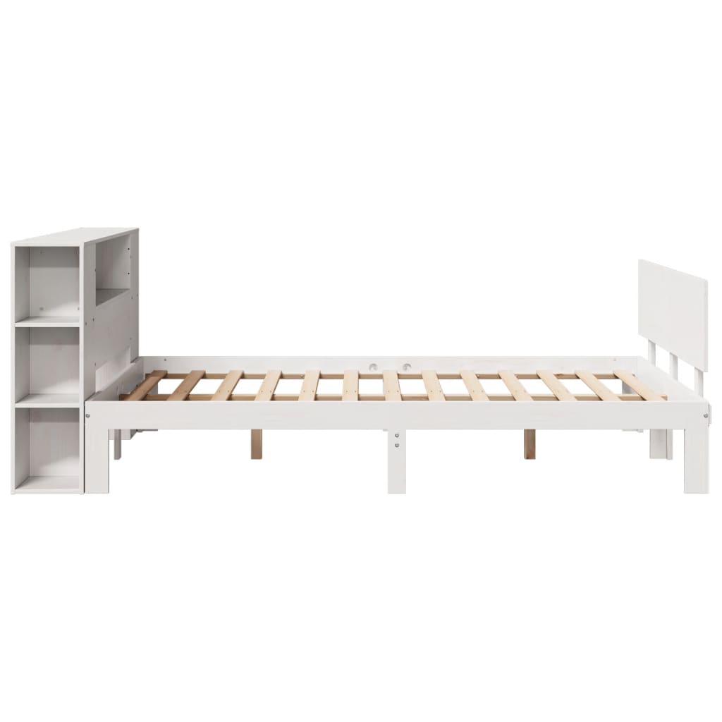 vidaXL Letto Libreria senza Materasso Bianco 135x190 cm Legno di Pino