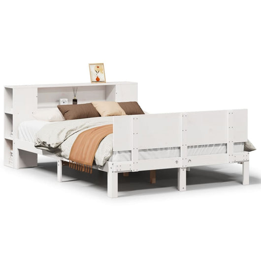 vidaXL Letto Libreria senza Materasso Bianco 150x200 cm Legno di Pino