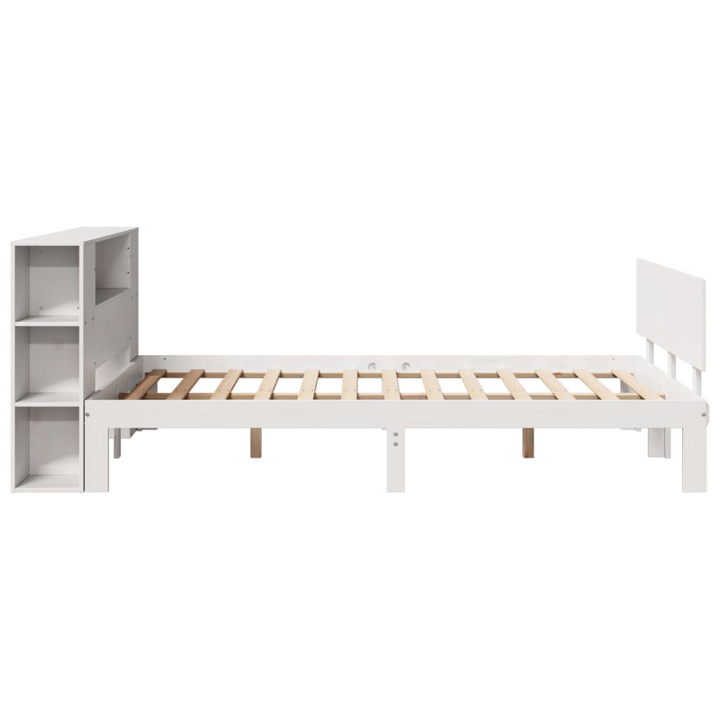 vidaXL Letto Libreria senza Materasso Bianco 160x200 cm Legno di Pino