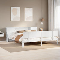 Giroletto con Libreria senza Materasso-Struttura Letto con contenitore 180x200 cm in Legno Pino 611374