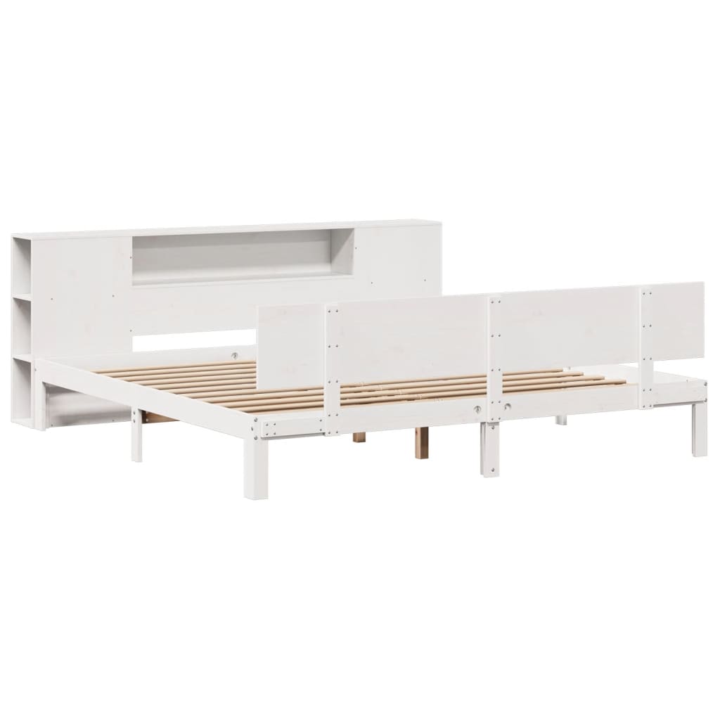 vidaXL Letto Libreria senza Materasso Bianco 200x200 cm Legno di Pino
