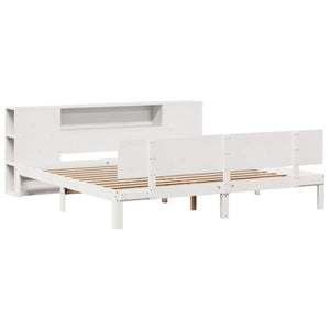 vidaXL Letto Libreria senza Materasso Bianco 200x200 cm Legno di Pino