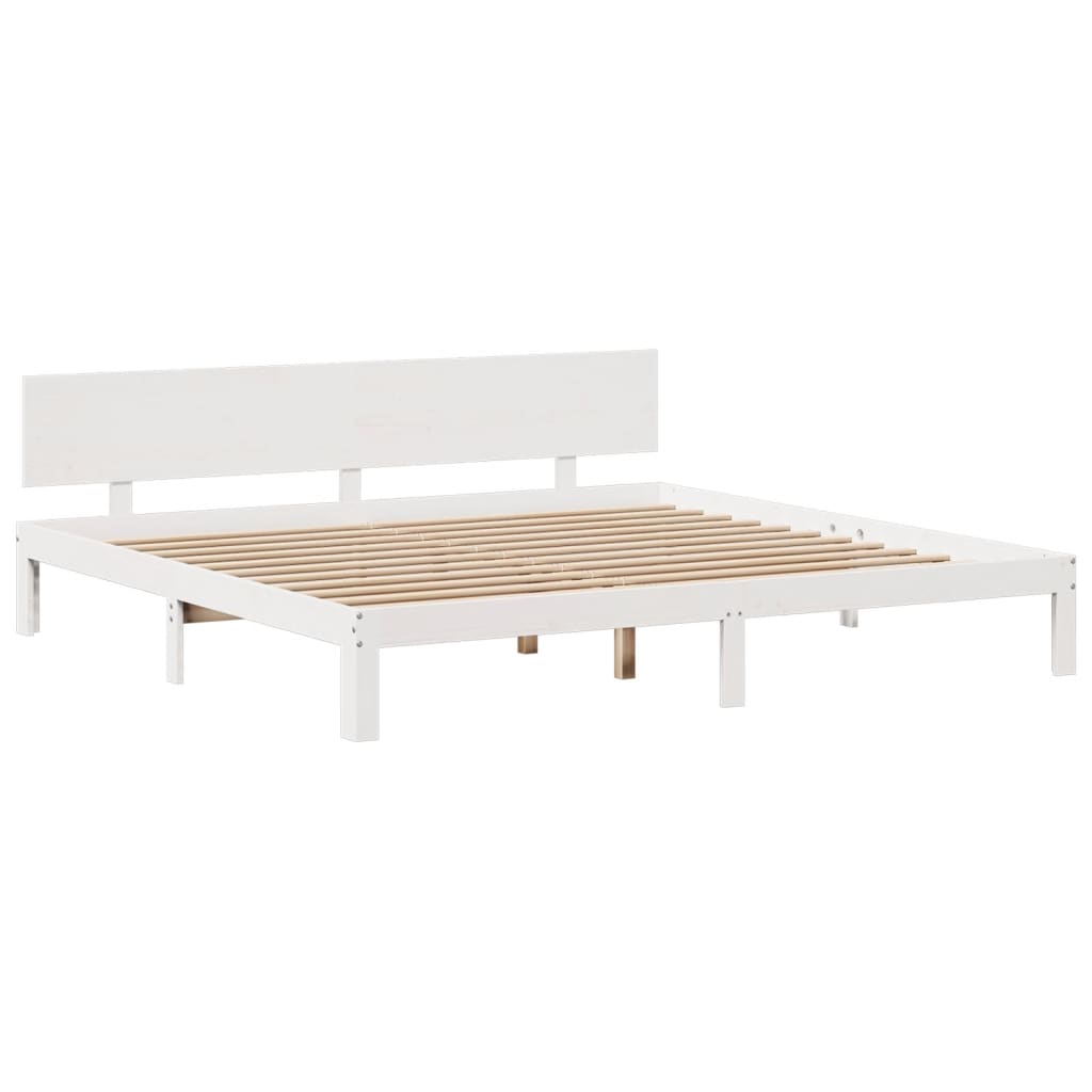 vidaXL Letto Libreria senza Materasso Bianco 200x200 cm Legno di Pino