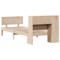 vidaXL Giroletto con Libreria senza Materasso 75x190 cm in Legno Pino