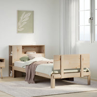 Giroletto con Libreria senza Materasso-Struttura Letto con contenitore 75x190 cm in Legno Pino 962294