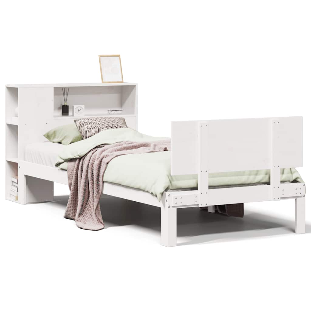 vidaXL Letto con Libreria senza Materasso 75x190 cm in Legno Pino