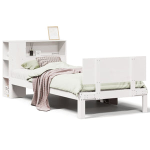 vidaXL Letto Libreria senza Materasso Bianco 100x200 cm Legno di Pino