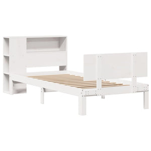 vidaXL Letto Libreria senza Materasso Bianco 100x200 cm Legno di Pino