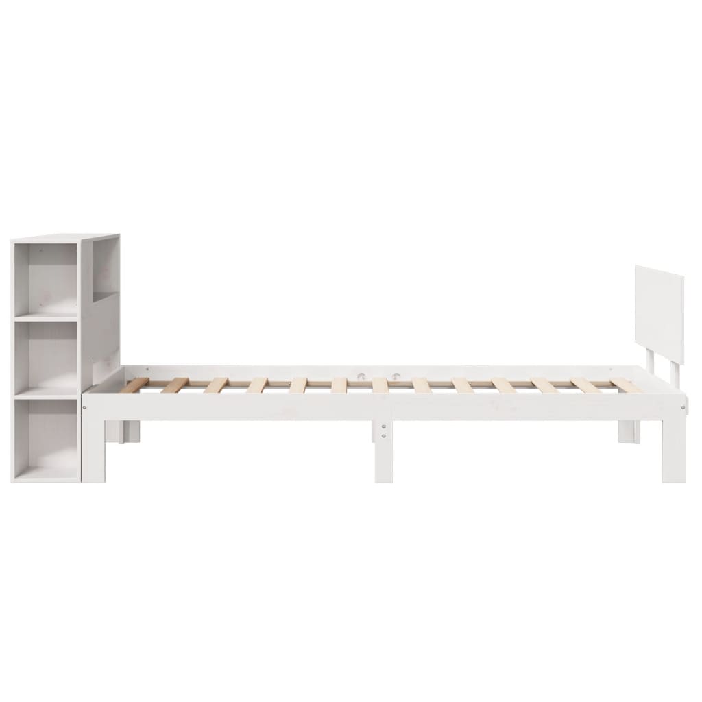 vidaXL Letto Libreria senza Materasso Bianco 100x200 cm Legno di Pino