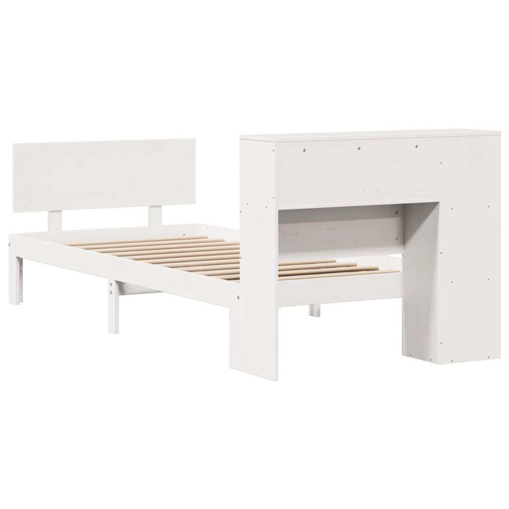 vidaXL Letto Libreria senza Materasso Bianco 100x200 cm Legno di Pino